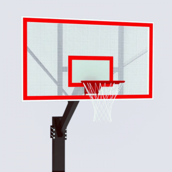 Inground fixed hoop with perforated backboard